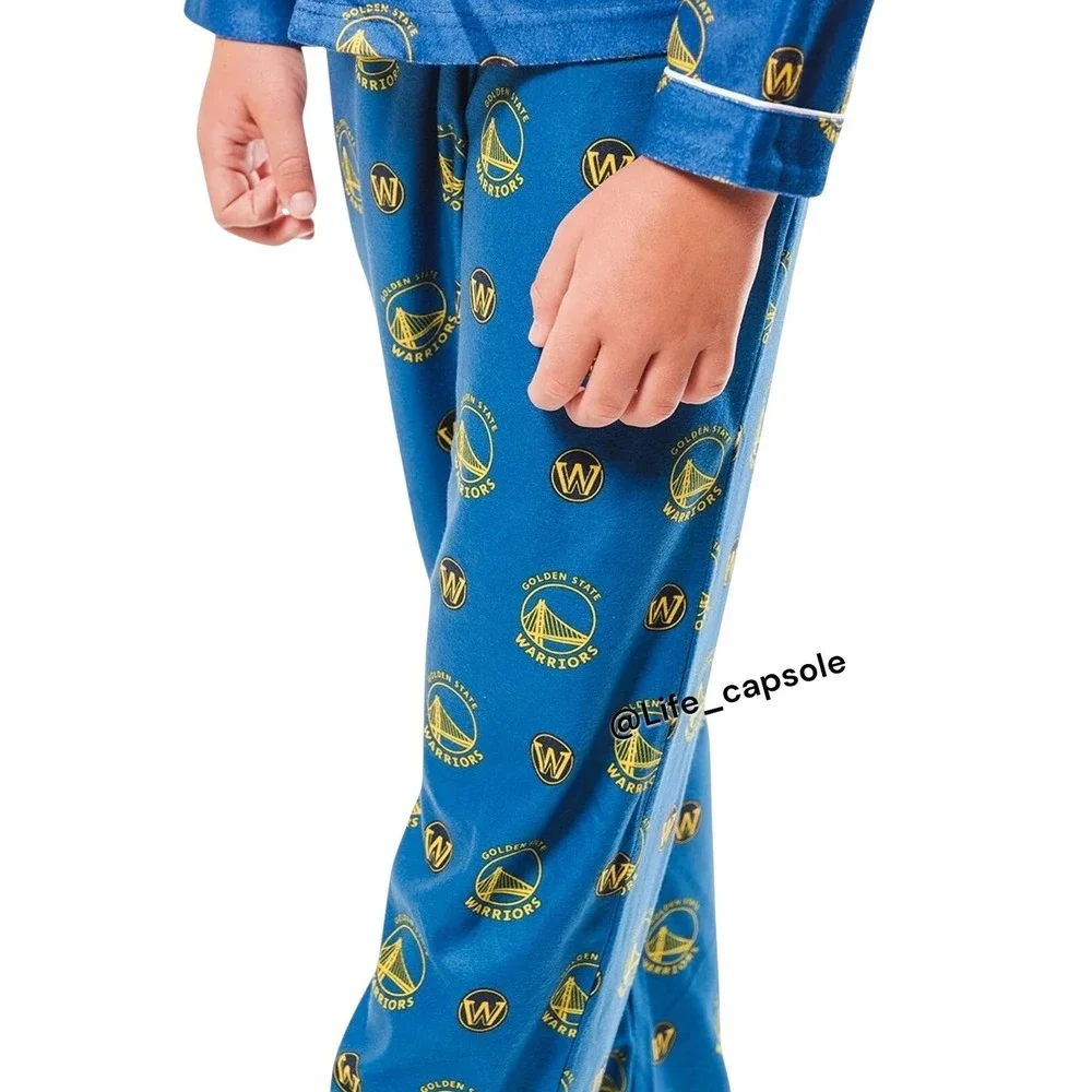 Size 10‎ (M) 2 Pcs Golden State Warriors Pajamas Set Curry Medium Boys PJs NBA